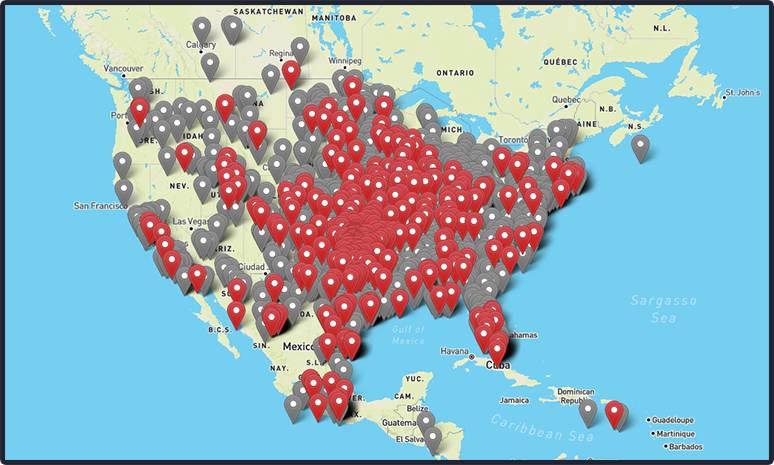Map of Auction Locations