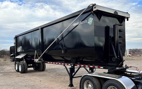 Grey semi-trailer